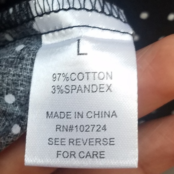 Grand & Greene Black w/White Polka Dot Shirt L - Picture 6 of 8